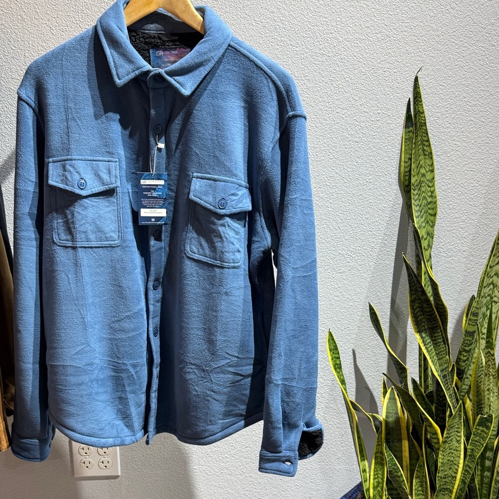Men's Georg Roth Sherpa Fleece Lined Shaket in Blue